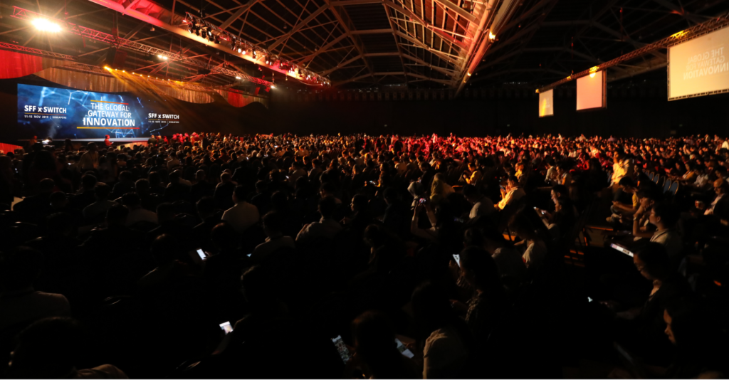 SFF x SWITCH 2019 Main event stage filled with people