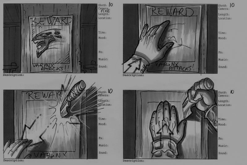 Hand drawn storyboard by Ryzom under creative commons licenses